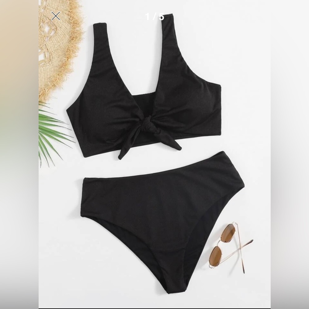 SHEIN Plus Knot Front High Waisted Bikini size 1XL